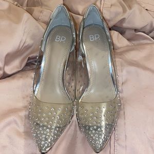 BP Clear Rhinestone Heels